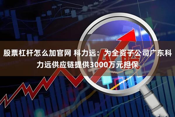 股票杠杆怎么加官网 科力远：为全资子公司广东科力远供应链提供3000万元担保
